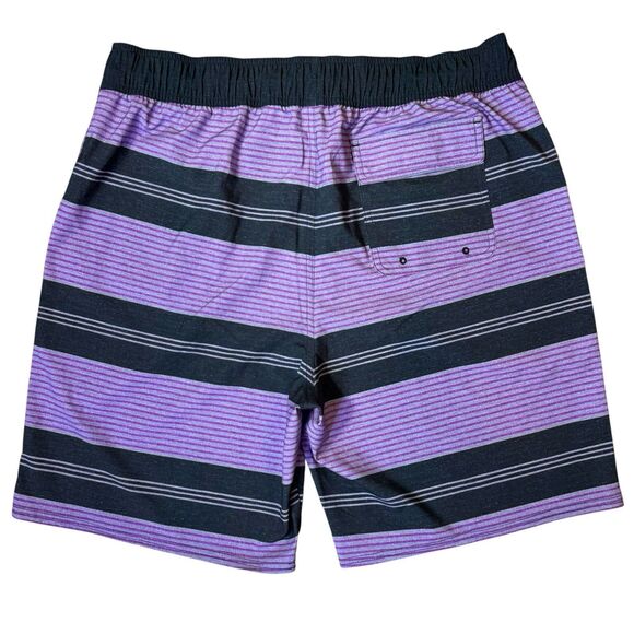Oakley Hydrolix Boardshorts Swim Trunks Size L Stripe Purple Navy Marlin RC 20” - Picture 2 of 9